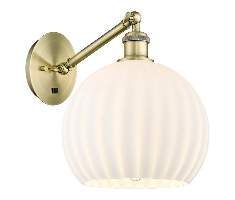Innovations 317-1W-AB-G1217-10WV One Light Wall Sconce, Antique Brass