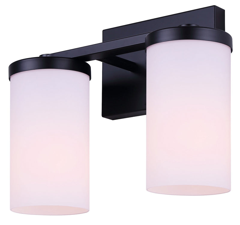 Canarm IVL1234A02BK-FO Two Light Vanity, Matte Black