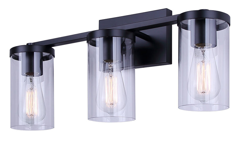 Canarm IVL1234A03BK Three Light Vanity, Matte Black