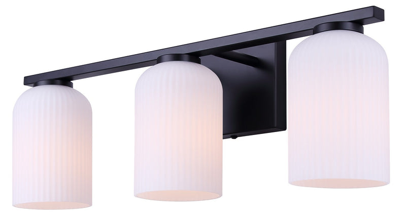 Canarm IVL1241A03BK Three Light Vanity, Matte Black