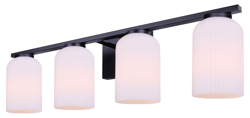Canarm IVL1241A04BK Four Light Vanity, Matte Black
