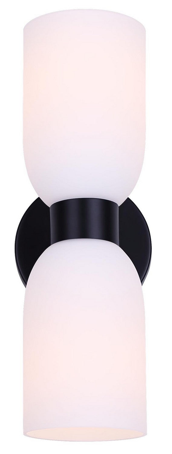 Canarm IWF1251A02BK Two Light Wall Fixture, Matte Black