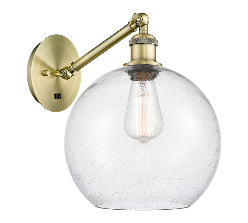 Innovations 317-1W-AB-G124-10 One Light Wall Sconce, Antique Brass