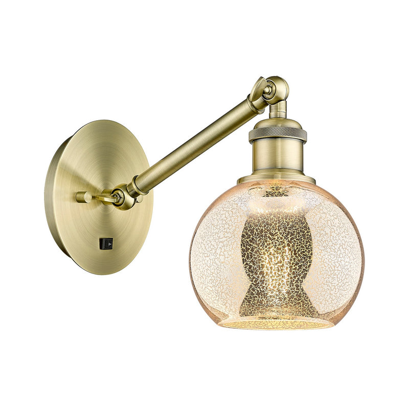 Innovations 317-1W-AB-G128-6 One Light Wall Sconce, Antique Brass
