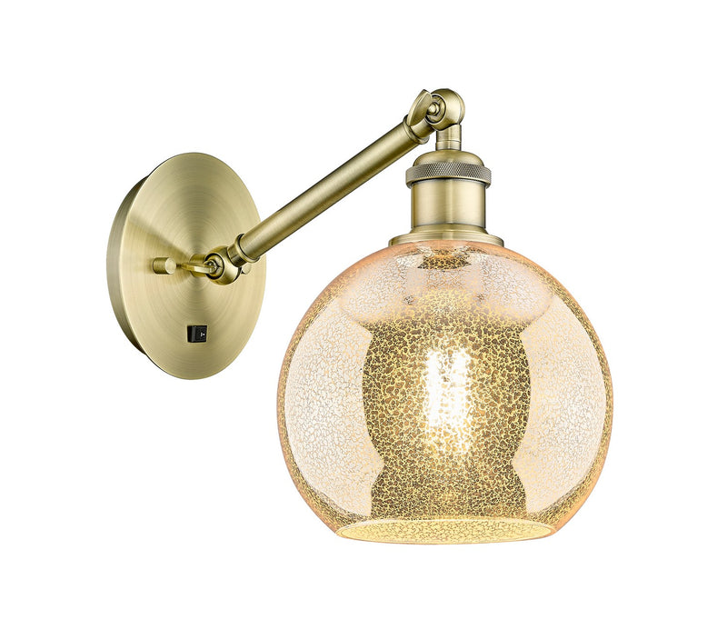 Innovations 317-1W-AB-G128-8 One Light Wall Sconce, Antique Brass