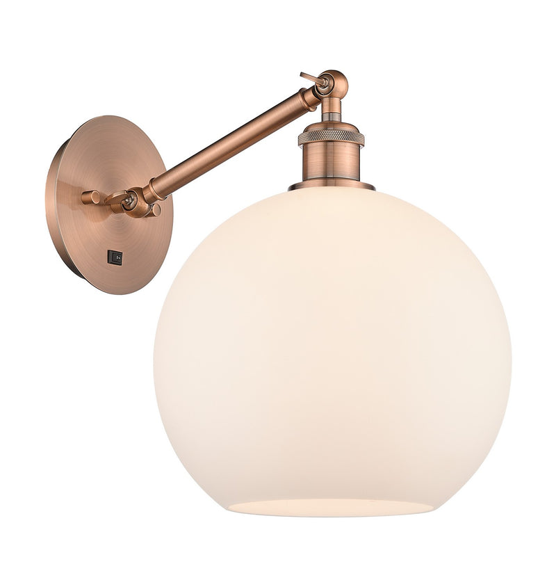 Innovations 317-1W-AC-G121-10 One Light Wall Sconce, Antique Copper