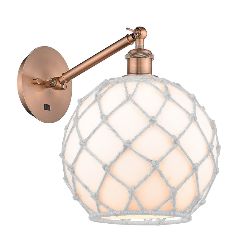 Innovations 317-1W-AC-G121-10RW One Light Wall Sconce, Antique Copper