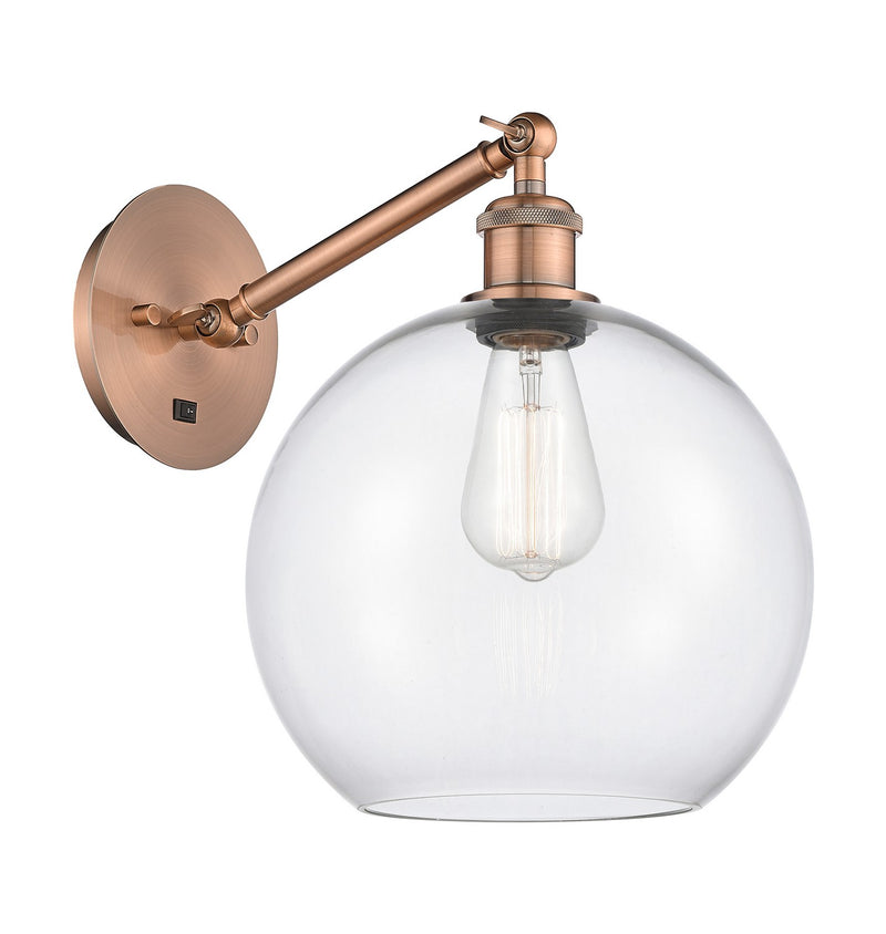 Innovations 317-1W-AC-G122-10 One Light Wall Sconce, Antique Copper