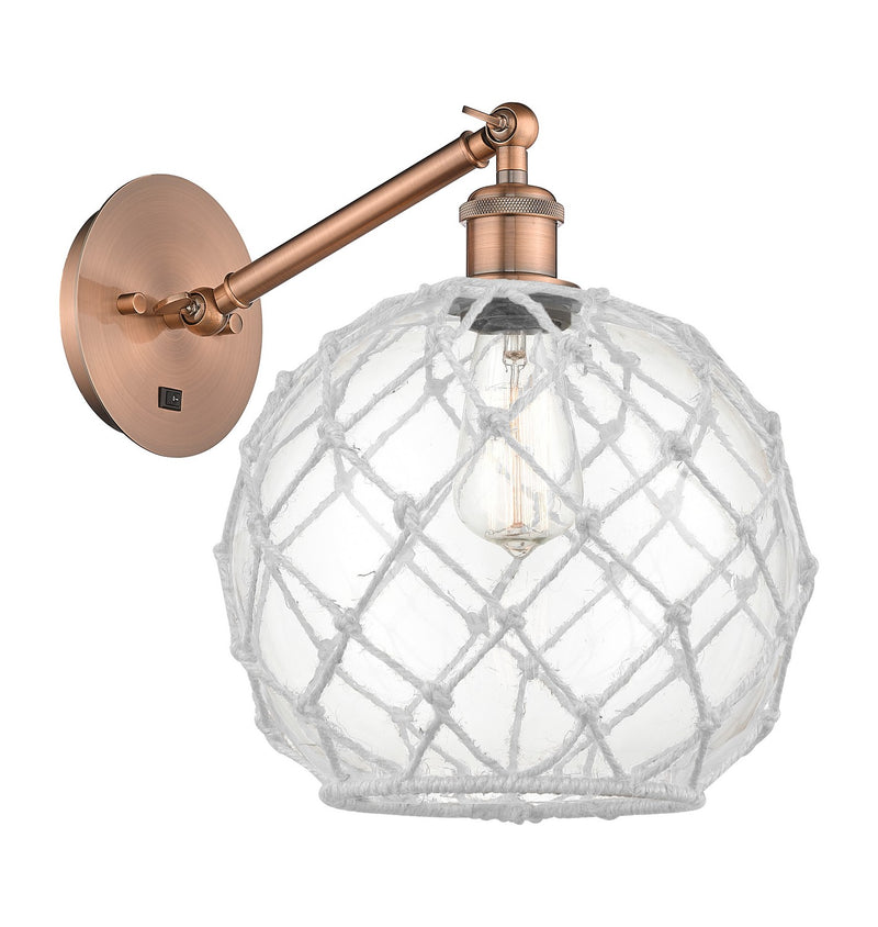 Innovations 317-1W-AC-G122-10RW One Light Wall Sconce, Antique Copper