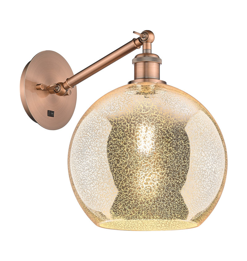 Innovations 317-1W-AC-G128-10 One Light Wall Sconce, Antique Copper