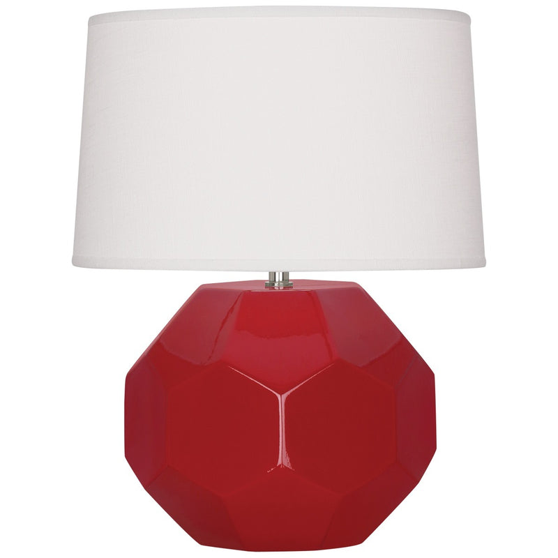 Robert Abbey RR01 One Light Table Lamp, Ruby Red Glazed Ceramic