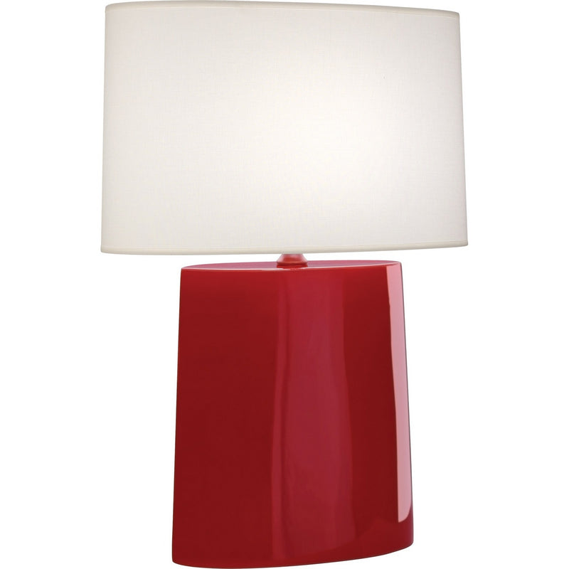 Robert Abbey RR03 One Light Table Lamp, Ruby Red Glazed Ceramic
