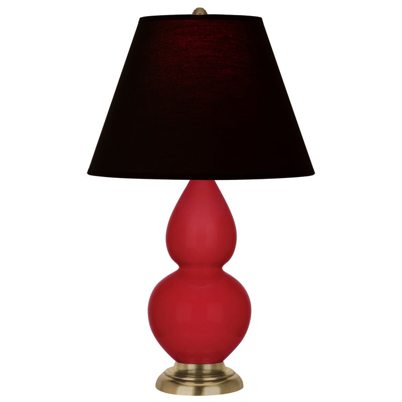 Robert Abbey RR10K One Light Accent Lamp, Ruby Red Glazed Ceramic w/Antique Natural Brass