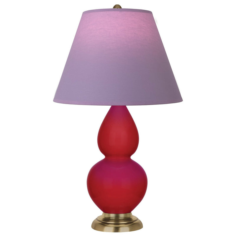 Robert Abbey RR10L One Light Accent Lamp, Ruby Red Glazed Ceramic w/Antique Natural Brass