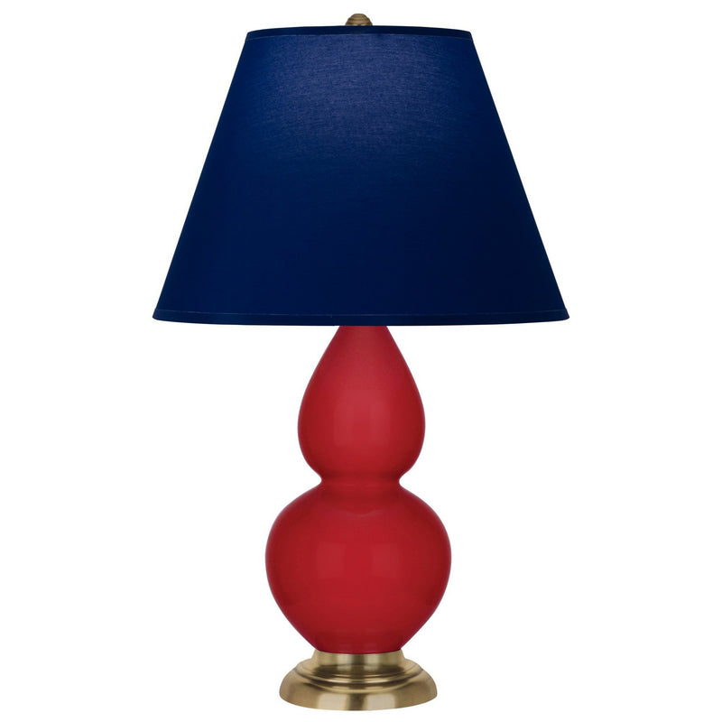 Robert Abbey RR10N One Light Accent Lamp, Ruby Red Glazed Ceramic w/Antique Natural Brass