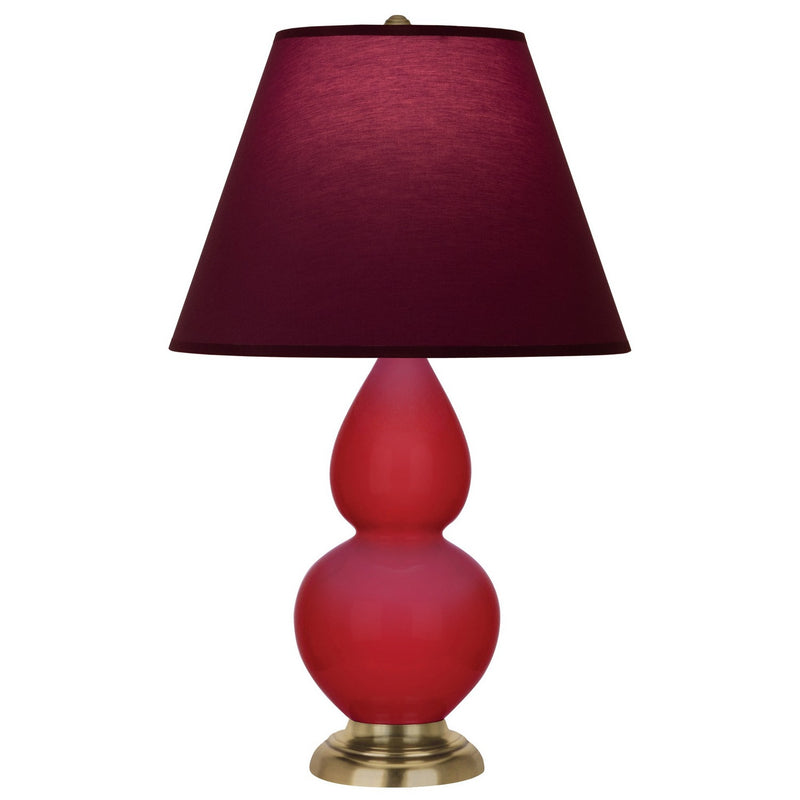 Robert Abbey RR10P One Light Accent Lamp, Ruby Red Glazed Ceramic w/Antique Natural Brass