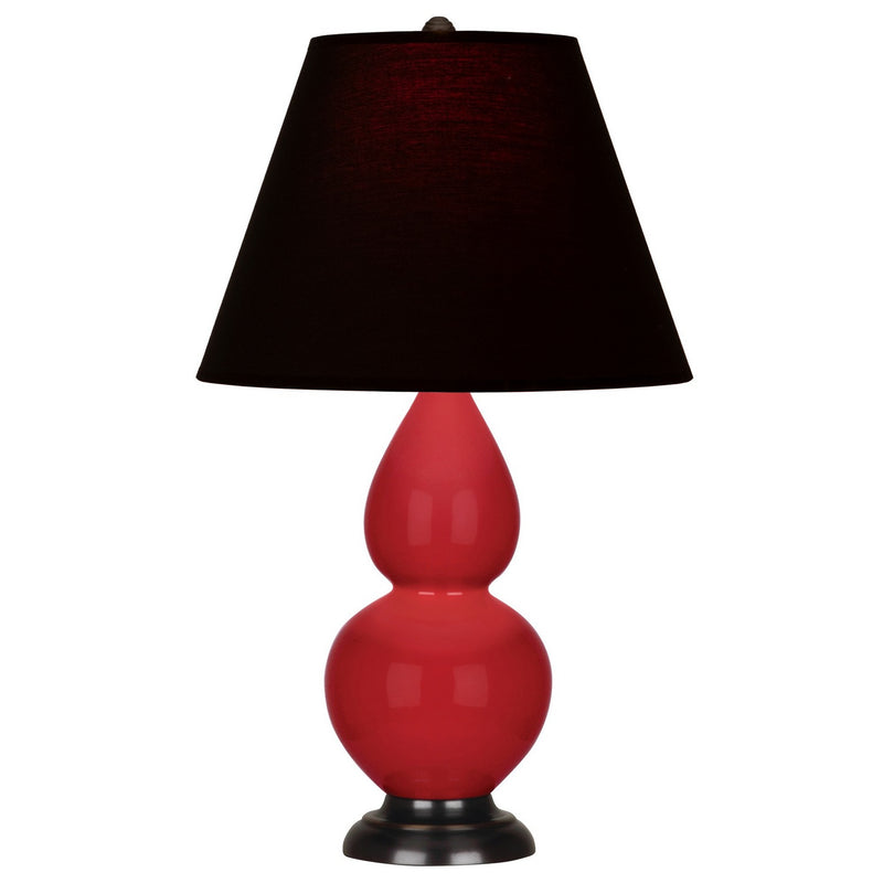 Robert Abbey RR11K One Light Accent Lamp, Ruby Red Glazed Ceramic w/Deep Patina Bronze