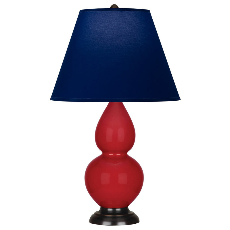 Robert Abbey RR11N One Light Accent Lamp, Ruby Red Glazed Ceramic w/Deep Patina Bronze
