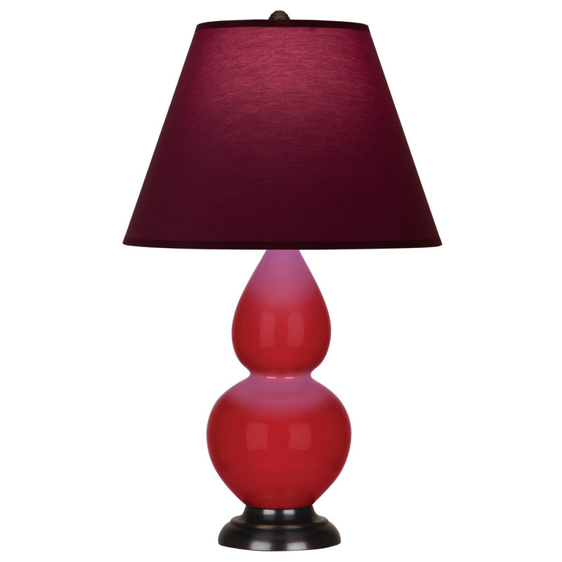 Robert Abbey RR11P One Light Accent Lamp, Ruby Red Glazed Ceramic w/Deep Patina Bronze