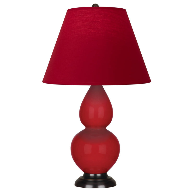 Robert Abbey RR11R One Light Accent Lamp, Ruby Red Glazed Ceramic w/Deep Patina Bronze