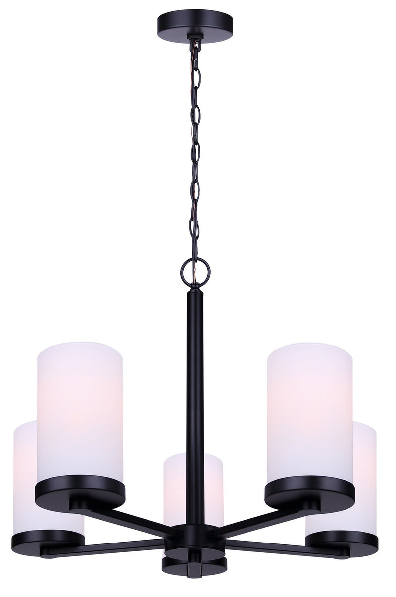 Canarm ICH1234A05BK-FO Five Light Chandelier, Matte Black