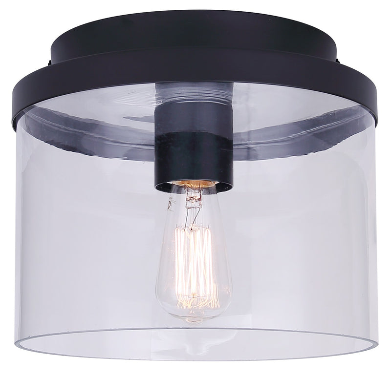Canarm IFM1234A09BK One Light Flush Mount, Matte Black
