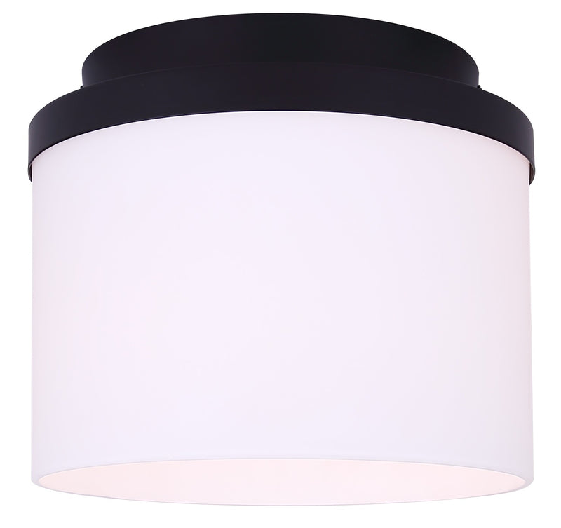Canarm IFM1234A09BK-FO One Light Flush Mount, Matte Black