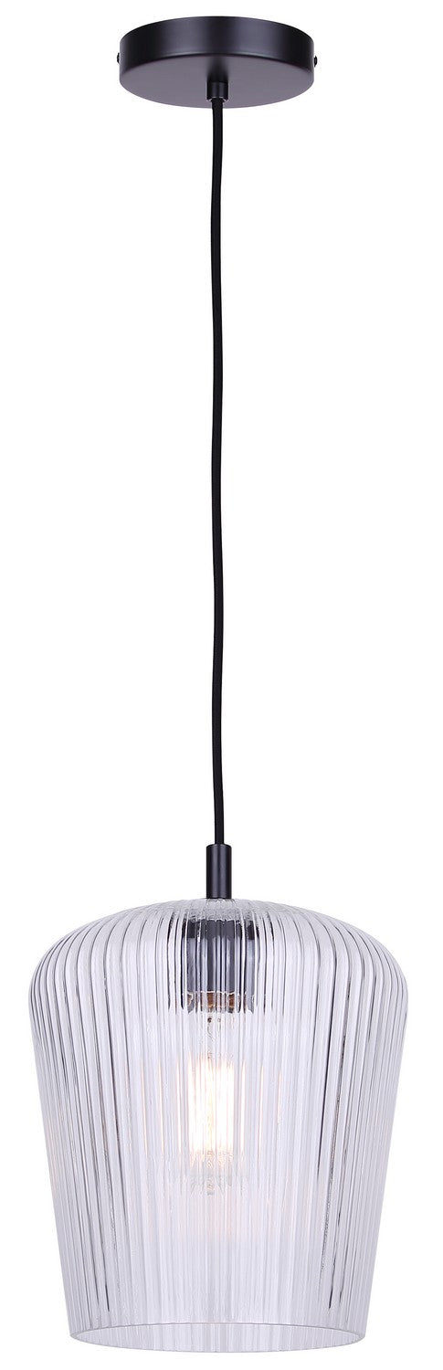 Canarm IPL1249A01BK-CR One Light Pendant, Matte Black