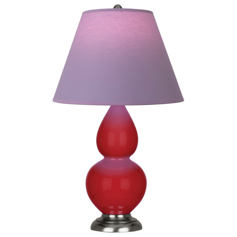 Robert Abbey RR12L One Light Accent Lamp, Ruby Red Glazed Ceramic w/Antique Silver