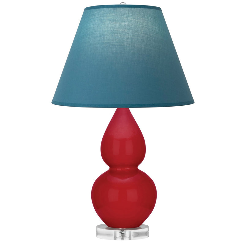 Robert Abbey RR13B One Light Accent Lamp, Ruby Red Glazed Ceramic w/Lucite