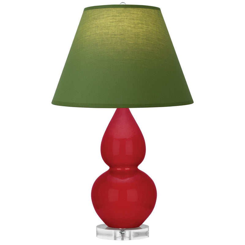 Robert Abbey RR13G One Light Accent Lamp, Ruby Red Glazed Ceramic w/Lucite