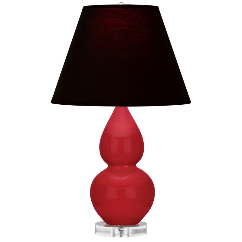 Robert Abbey RR13K One Light Accent Lamp, Ruby Red Glazed Ceramic w/Lucite