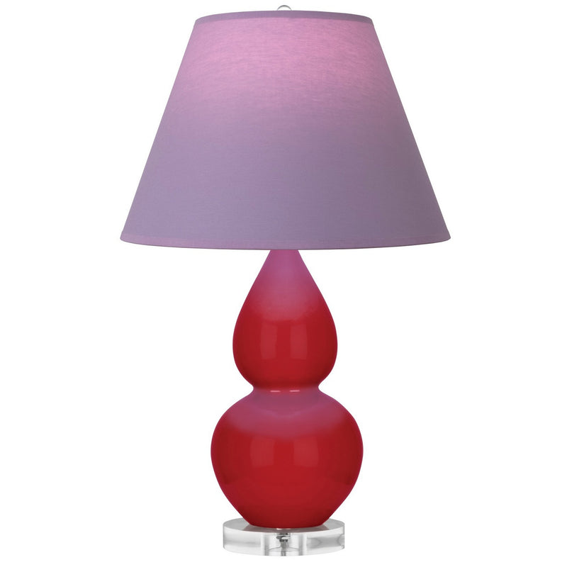 Robert Abbey RR13L One Light Accent Lamp, Ruby Red Glazed Ceramic w/Lucite