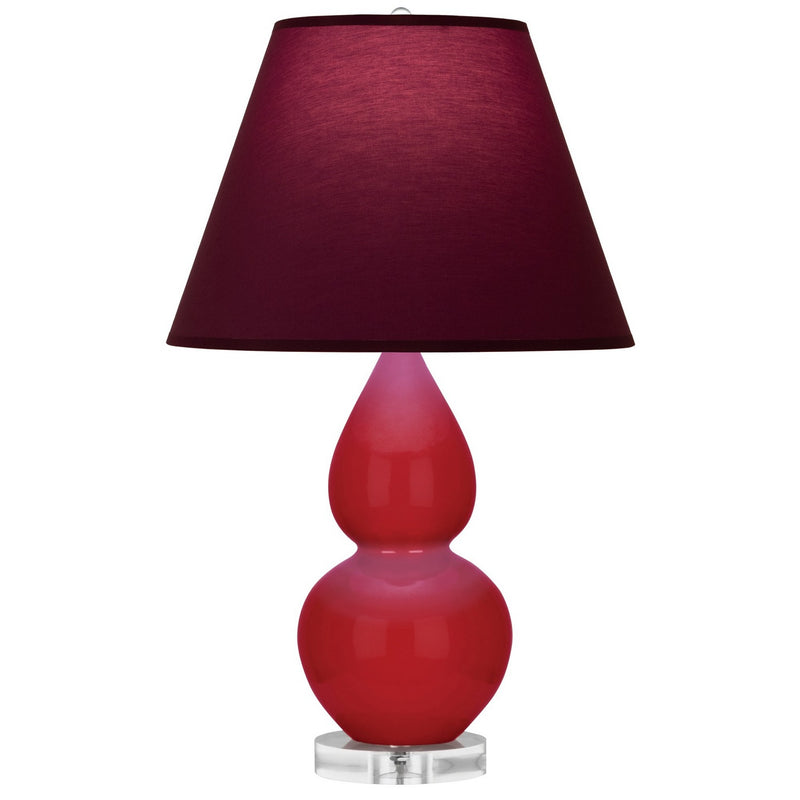 Robert Abbey RR13P One Light Accent Lamp, Ruby Red Glazed Ceramic w/Lucite