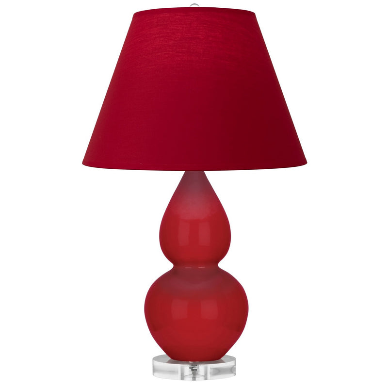 Robert Abbey RR13R One Light Accent Lamp, Ruby Red Glazed Ceramic w/Lucite