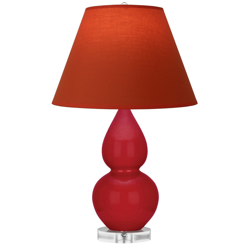 Robert Abbey RR13T One Light Accent Lamp, Ruby Red Glazed Ceramic w/Lucite