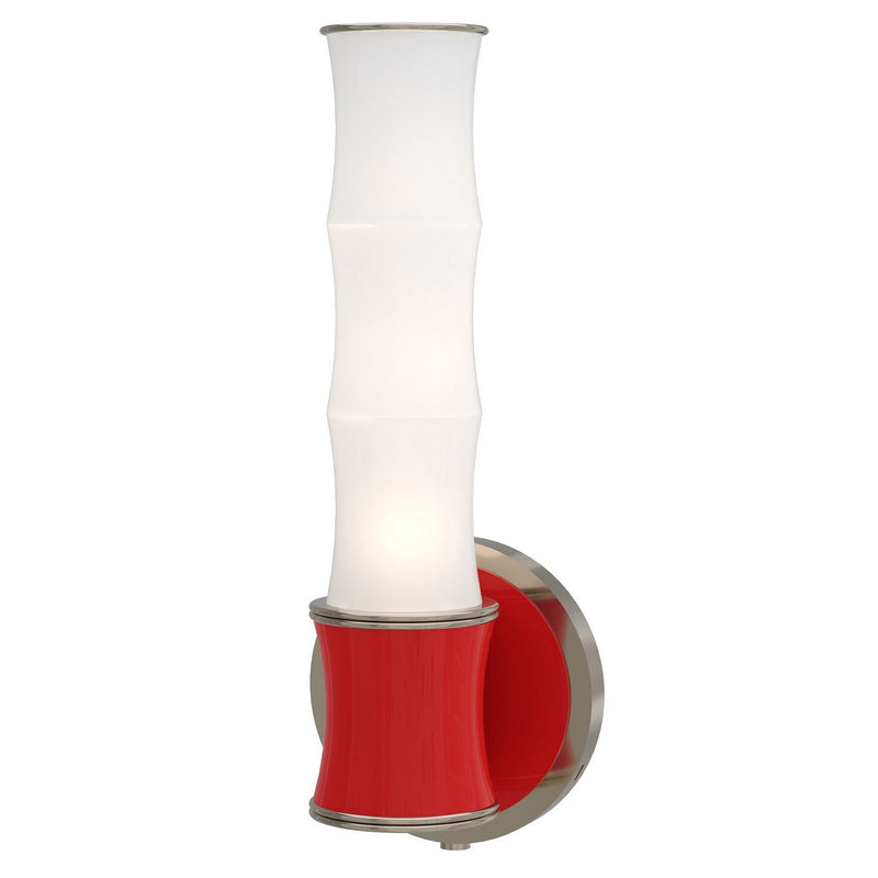 Robert Abbey RR69 One Light Wall Sconce, Ruby Red w/Polished Nickel