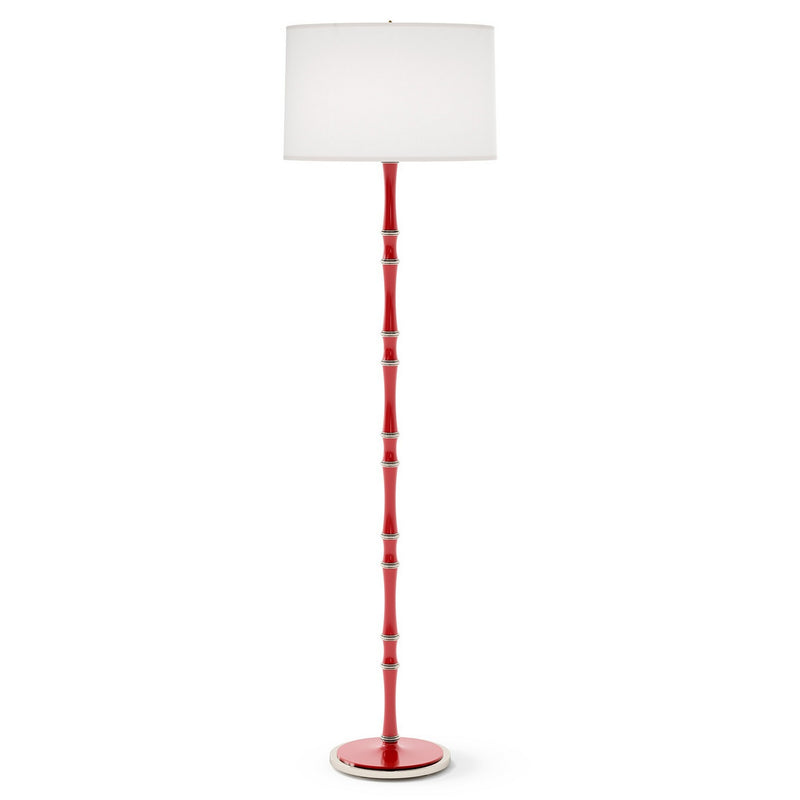 Robert Abbey RR74 One Light Floor Lamp, Ruby Red w/Polished Nickel