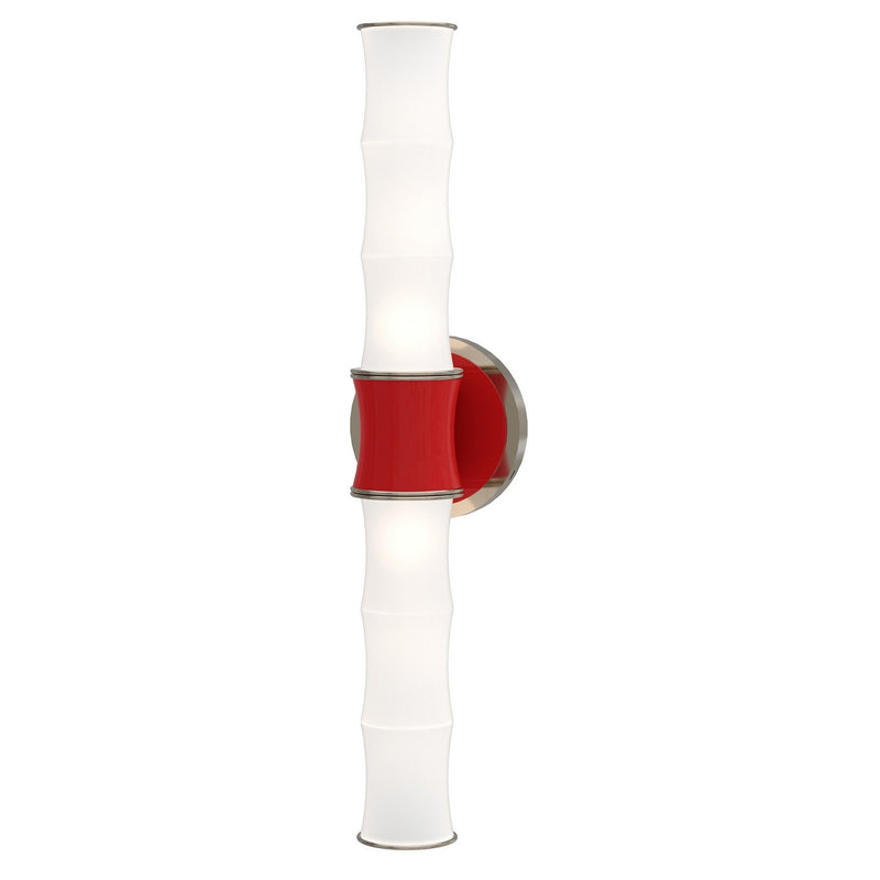 Robert Abbey RR84 Two Light Wall Sconce, Ruby Red w/Polished Nickel
