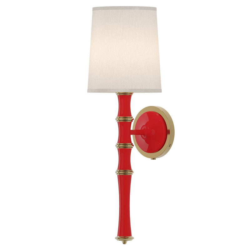 Robert Abbey RR87 One Light Wall Sconce, Ruby Red w/Modern Brass