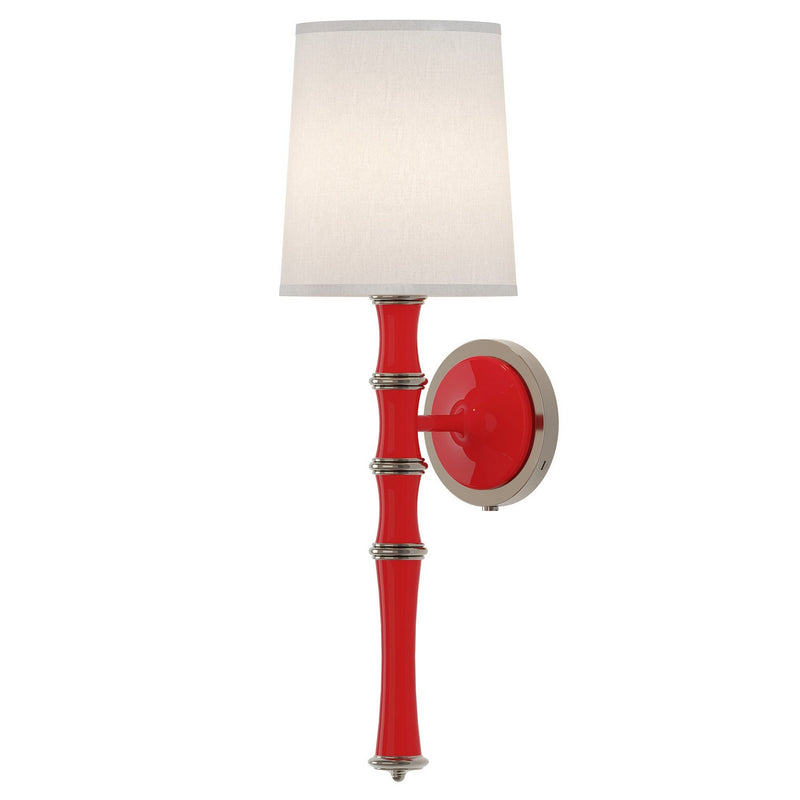 Robert Abbey RR88 One Light Wall Sconce, Ruby Red w/Polished Nickel