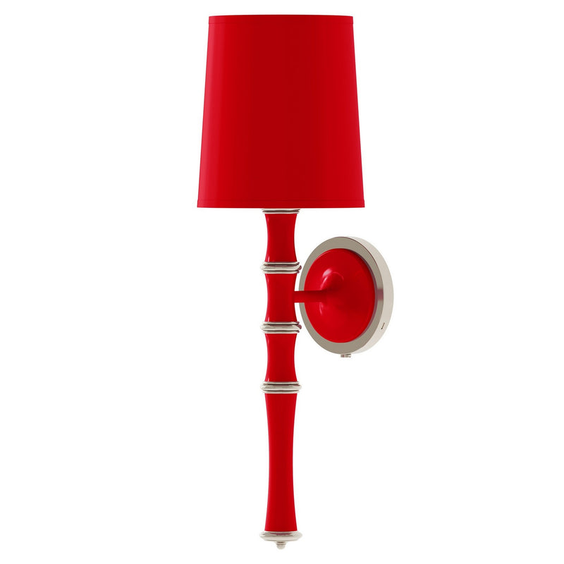Robert Abbey RR88X One Light Wall Sconce, Ruby Red w/Polished Nickel