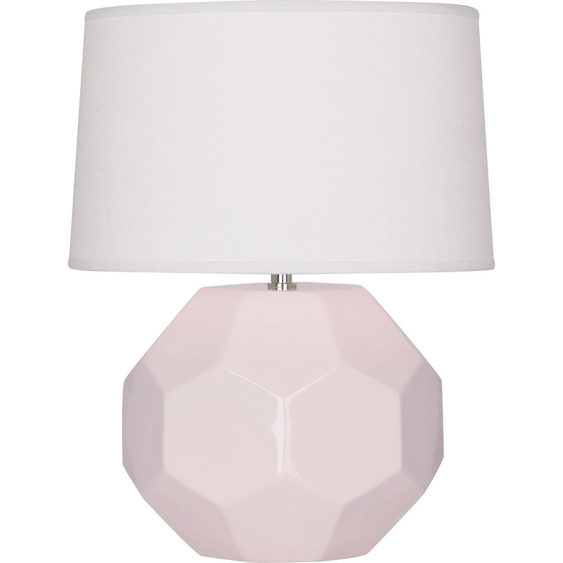 Robert Abbey RW01 One Light Table Lamp, Rose Water Glazed Ceramic