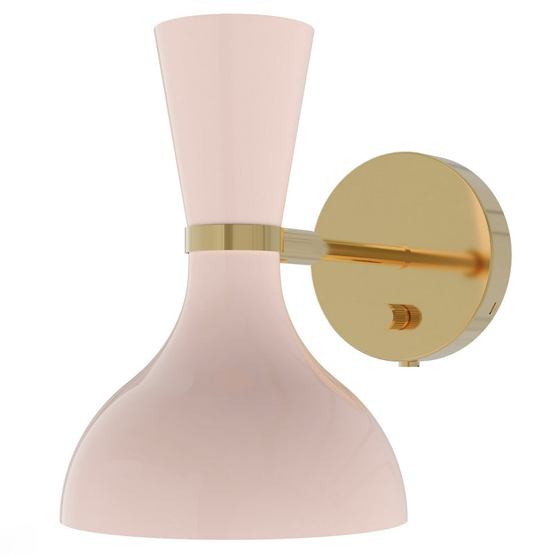Robert Abbey RW05RW One Light Wall Sconce, Modern Brass w/Rose Water Painted