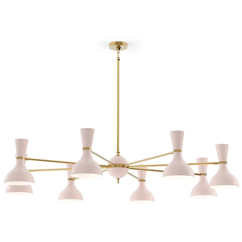 Robert Abbey RW08RW Eight Light Chandelier, Modern Brass w/Rose Water Painted