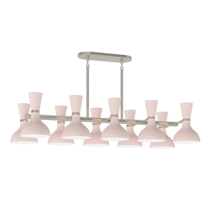 Robert Abbey RW21RW Ten Light Chandelier, Polished Nickel w/Rose Water Painted