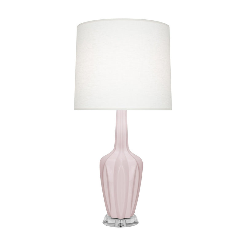 Robert Abbey RW35 One Light Accent Lamp, Rose Water Glazed Ceramic w/Polished Nickel
