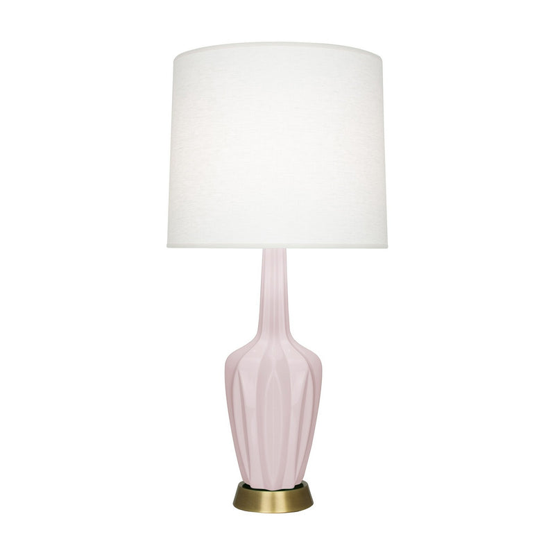 Robert Abbey RW36 One Light Accent Lamp, Rose Water Glazed Ceramic w/Warm Brass