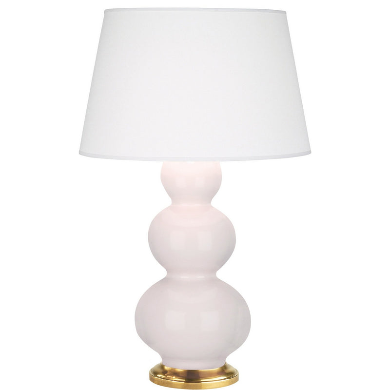 Robert Abbey RW40X One Light Table Lamp, Rose Water Glazed Ceramic w/Antique Natrual Brass