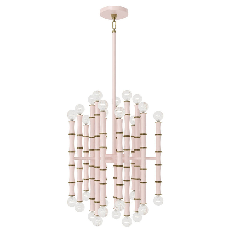 Robert Abbey RW48 30 Light Chandelier, Rose Water w/Modern Brass